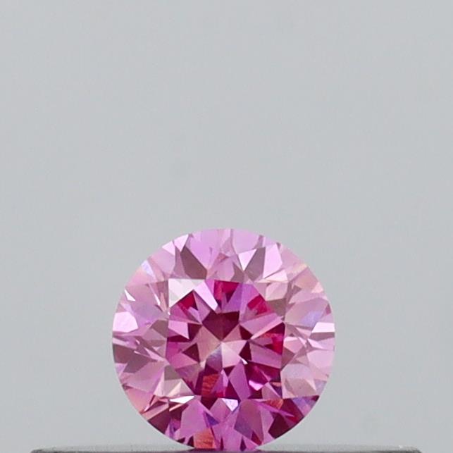 Actual 0.15 carat Vivid Pink Round lab-grown diamond