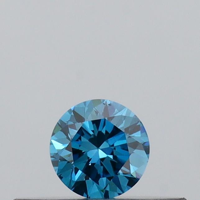 Actual 0.15 carat Vivid Blue Round lab-grown diamond