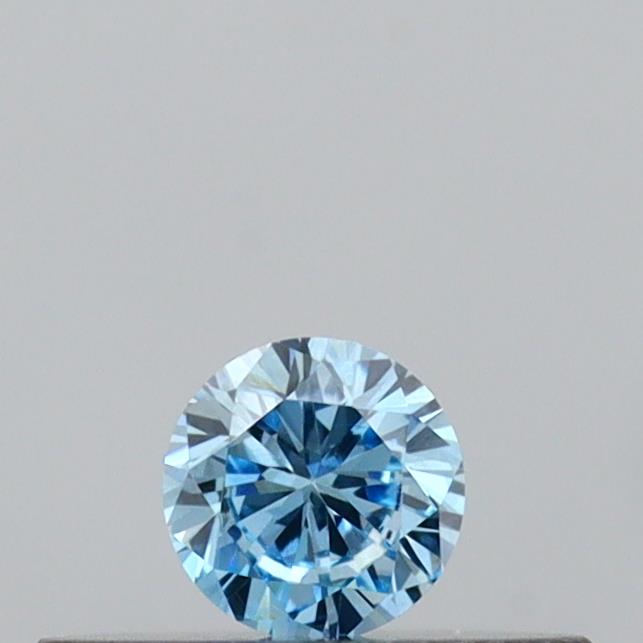 Actual 0.13 carat Vivid Blue Round lab-grown diamond
