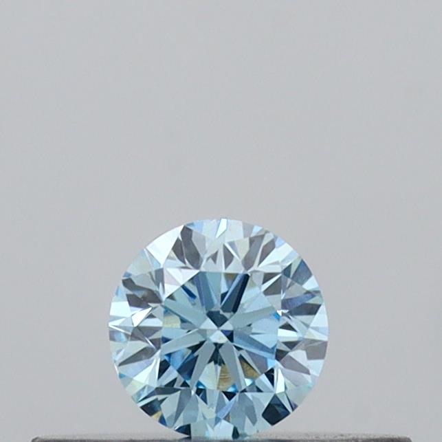 Actual 0.16 carat Vivid Blue Round lab-grown diamond