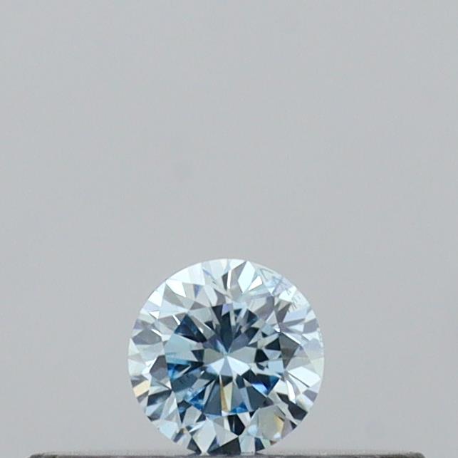 Actual 0.1 carat Intense Blue Round lab-grown diamond