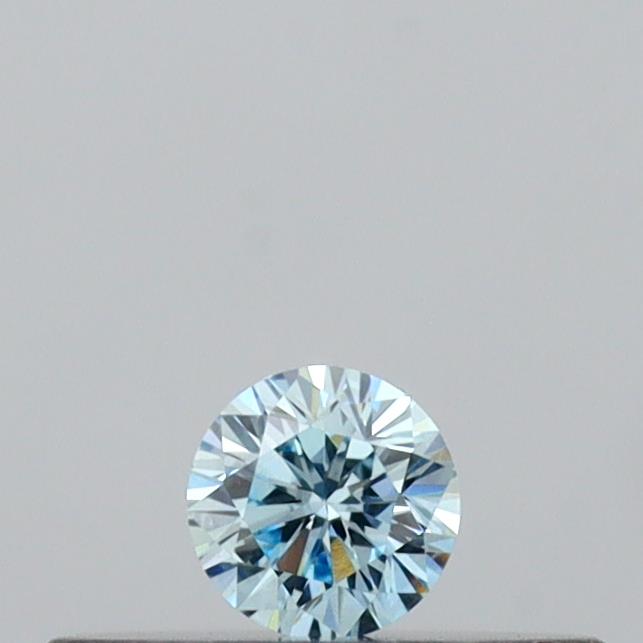 Actual 0.1 carat Intense Blue Round lab-grown diamond
