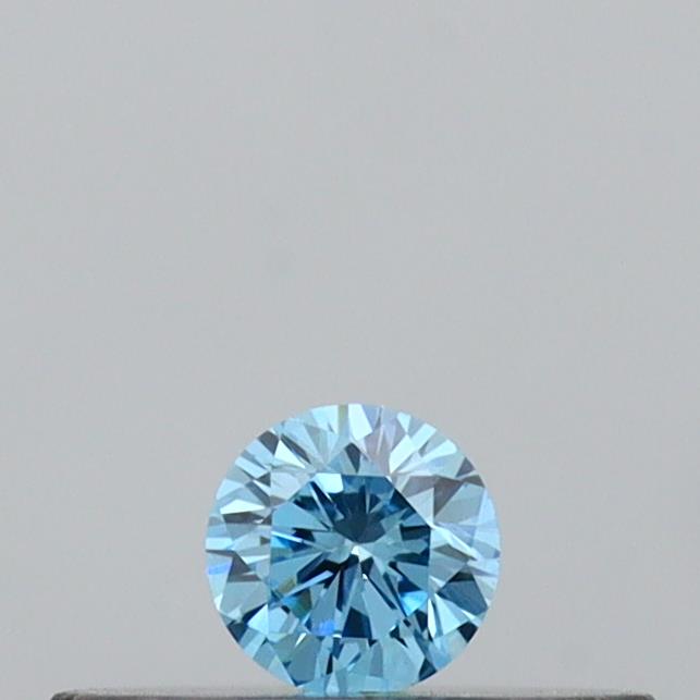 Actual 0.09 carat Vivid Blue Round lab-grown diamond
