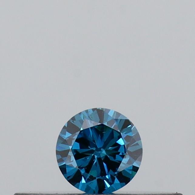 Actual 0.1 carat Vivid Blue Round lab-grown diamond