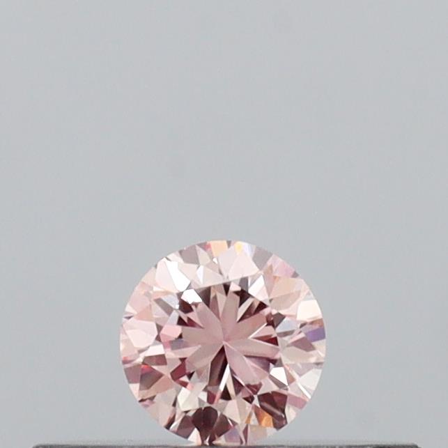 Actual 0.12 carat Fancy Light Pink Round lab-grown diamond