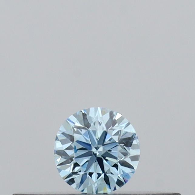 Actual 0.11 carat Intense Blue Round lab-grown diamond