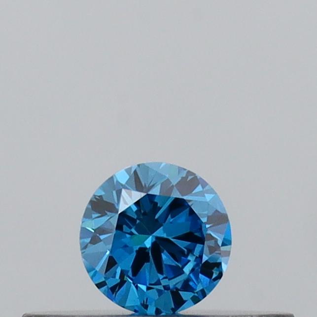 Actual 0.13 carat Vivid Blue Round lab-grown diamond