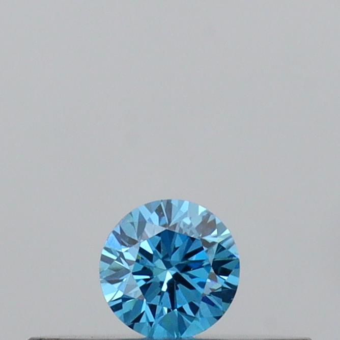 Actual 0.09 carat Vivid Blue Round lab-grown diamond