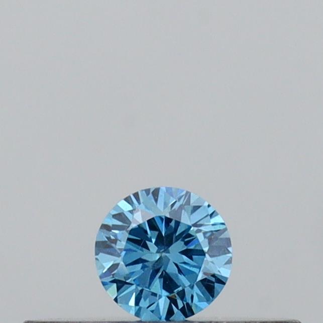Actual 0.09 carat Vivid Blue Round lab-grown diamond