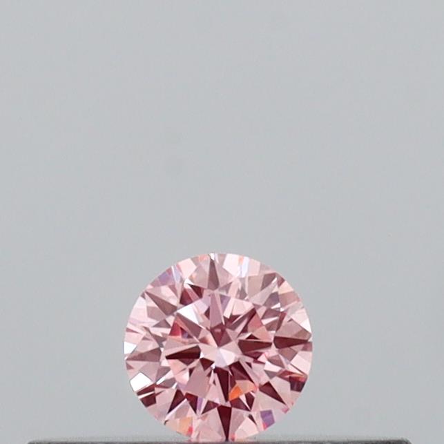 Actual 0.09 carat Intense Pink Round lab-grown diamond