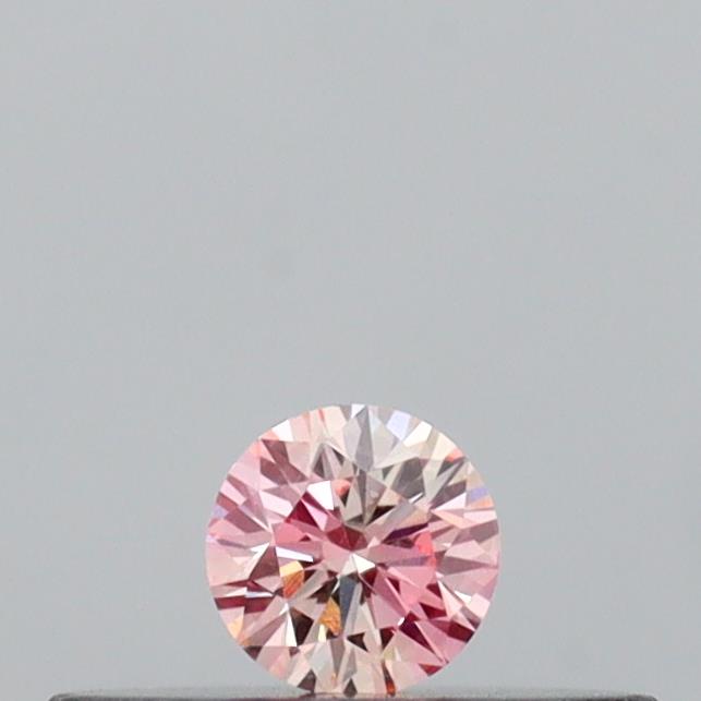 Actual 0.09 carat Intense Pink Round lab-grown diamond