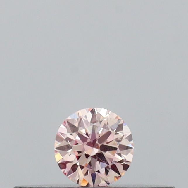 Actual 0.09 carat Fancy Pink Round lab-grown diamond