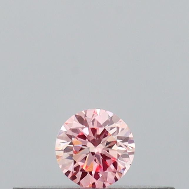 Actual 0.09 carat Intense Pink Round lab-grown diamond