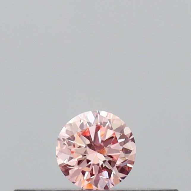 Actual 0.09 carat Fancy Pink Round lab-grown diamond