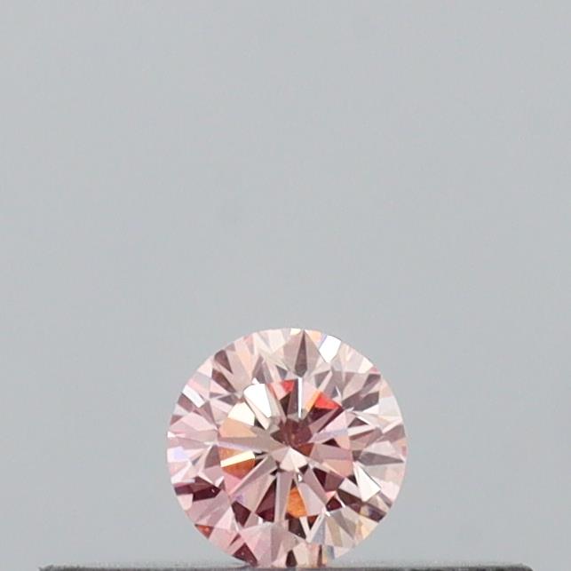 Actual 0.09 carat Fancy Pink Round lab-grown diamond