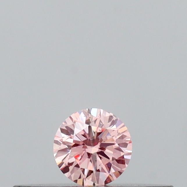 Actual 0.09 carat Fancy Pink Round lab-grown diamond