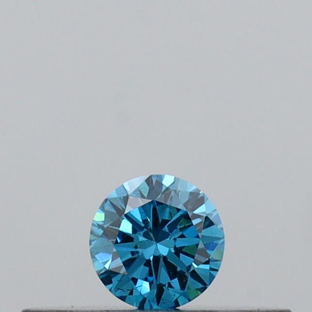 Actual 0.1 carat Vivid Blue Round lab-grown diamond