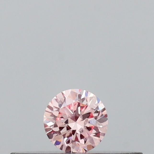 Actual 0.09 carat Fancy Pink Round lab-grown diamond