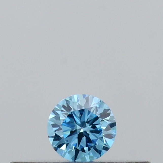 Actual 0.09 carat Vivid Blue Round lab-grown diamond