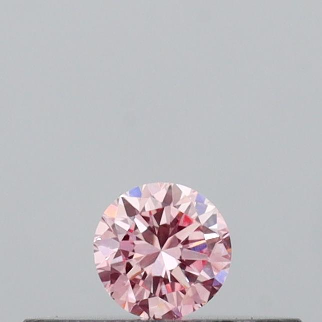 Actual 0.09 carat Intense Pink Round lab-grown diamond