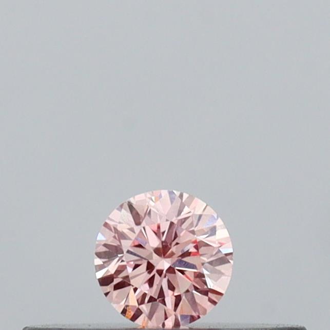 Actual 0.09 carat Intense Pink Round lab-grown diamond