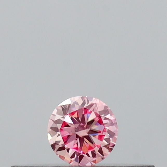 Actual 0.09 carat Intense Pink Round lab-grown diamond