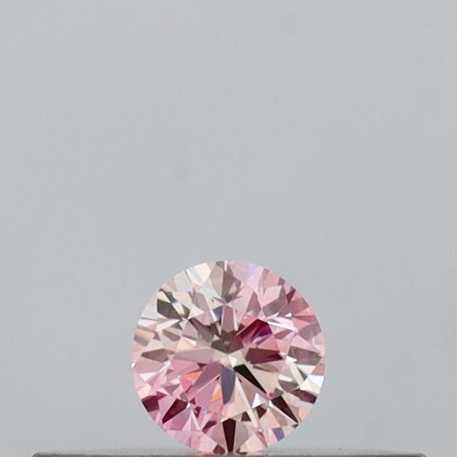 Actual 0.09 carat Fancy Pink Round lab-grown diamond