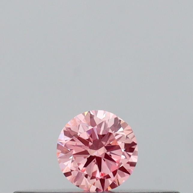 Actual 0.09 carat Intense Pink Round lab-grown diamond