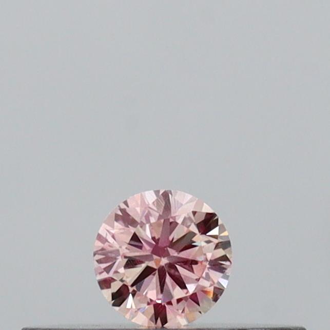 Actual 0.09 carat Fancy Pink Round lab-grown diamond