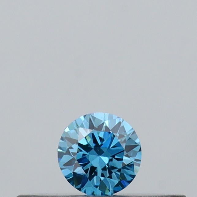 Actual 0.09 carat Vivid Blue Round lab-grown diamond