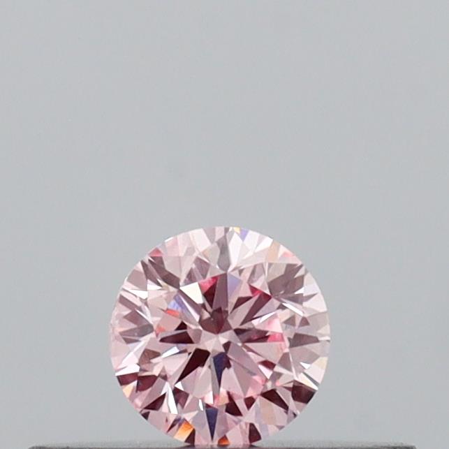 Actual 0.15 carat Intense Pink Round lab-grown diamond