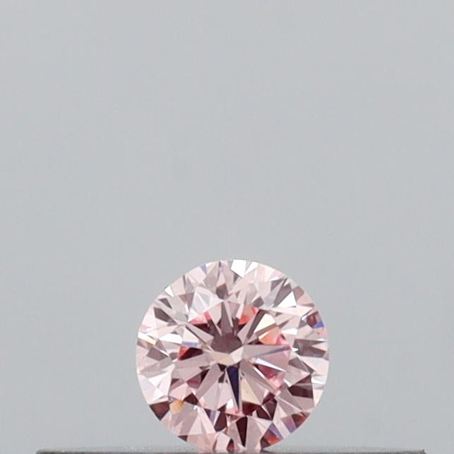 Actual 0.1 carat Fancy Pink Round lab-grown diamond