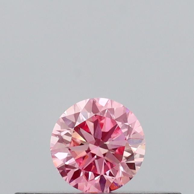 Actual 0.15 carat Vivid Pink Round lab-grown diamond