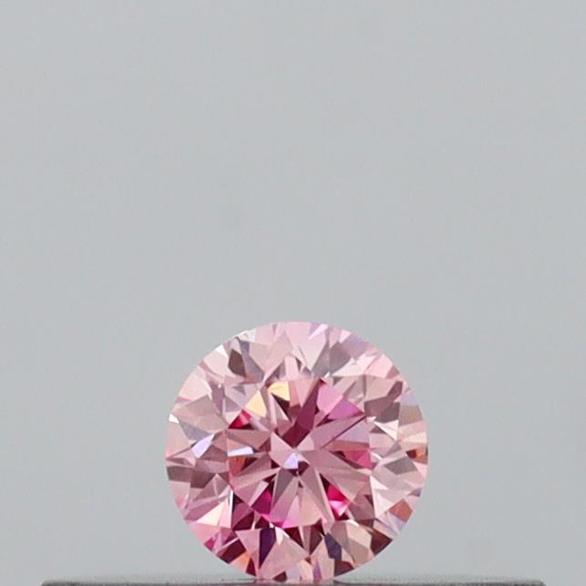 Actual 0.12 carat Vivid Pink Round lab-grown diamond