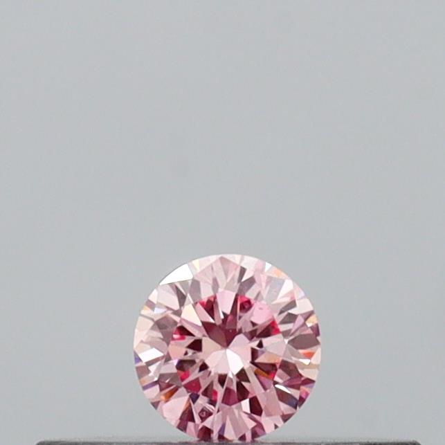 Actual 0.09 carat Fancy Pink Round lab-grown diamond