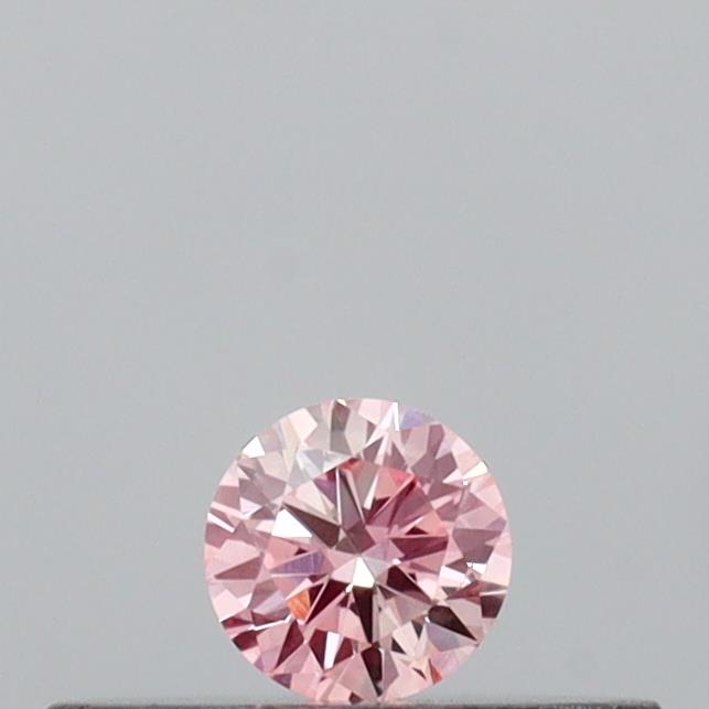 Actual 0.09 carat Fancy Pink Round lab-grown diamond