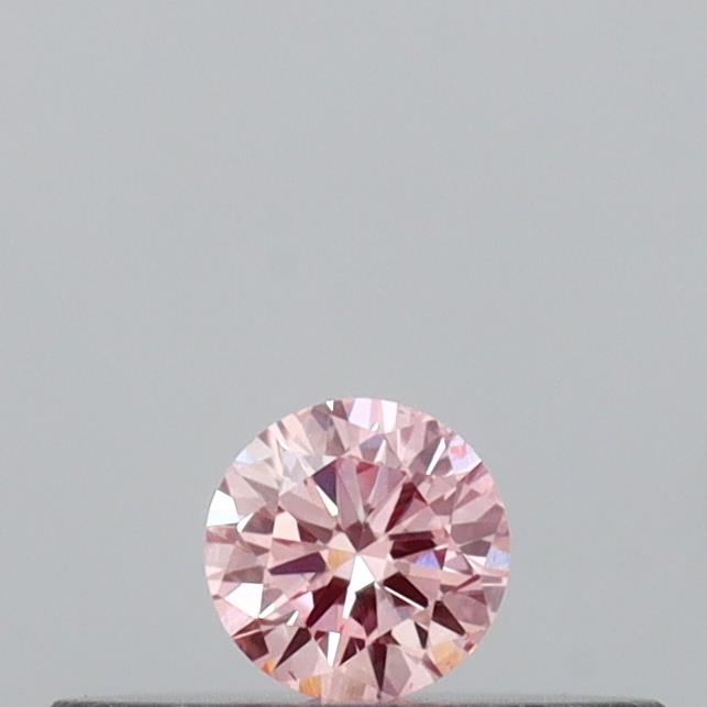 Actual 0.09 carat Intense Pink Round lab-grown diamond