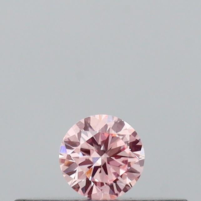 Actual 0.09 carat Intense Pink Round lab-grown diamond