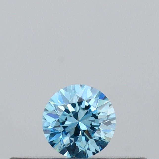 Actual 0.13 carat Vivid Blue Round lab-grown diamond