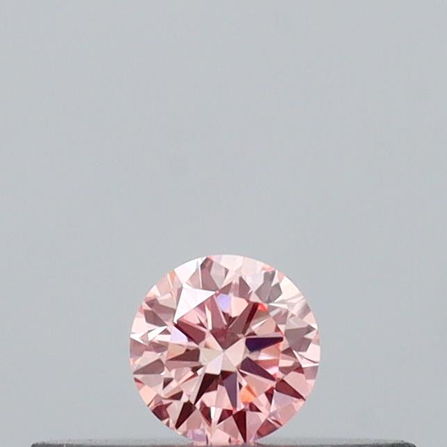 Actual 0.09 carat Intense Pink Round lab-grown diamond