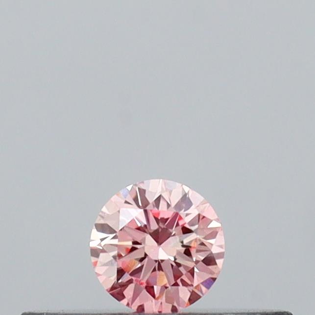 Actual 0.09 carat Fancy Pink Round lab-grown diamond