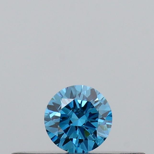 Actual 0.1 carat Vivid Blue Round lab-grown diamond