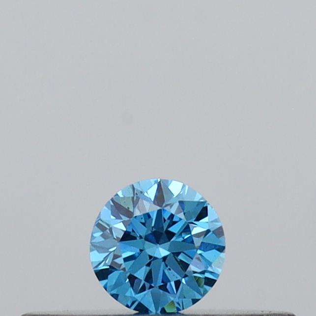 Actual 0.1 carat Vivid Blue Round lab-grown diamond