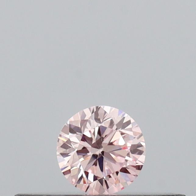 Actual 0.12 carat Intense Pink Round lab-grown diamond
