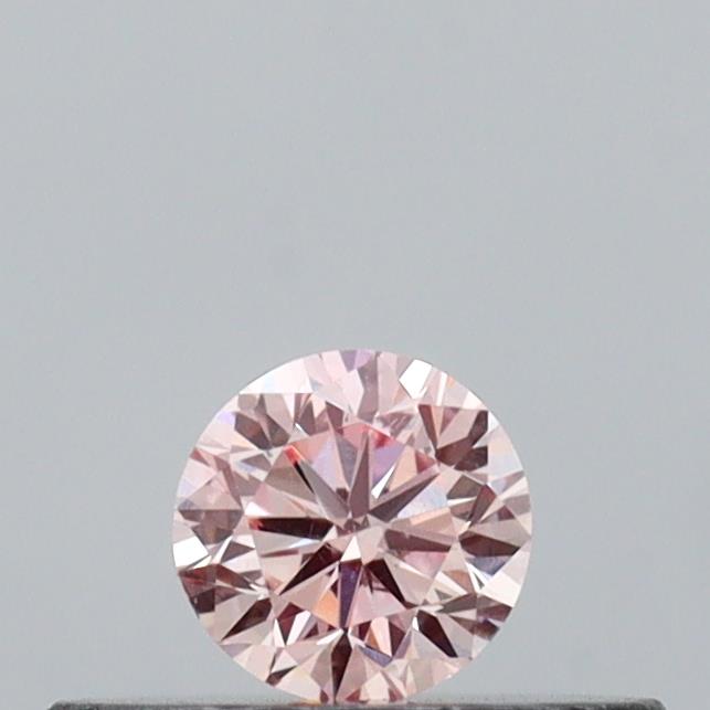 Actual 0.16 carat Intense Pink Round lab-grown diamond