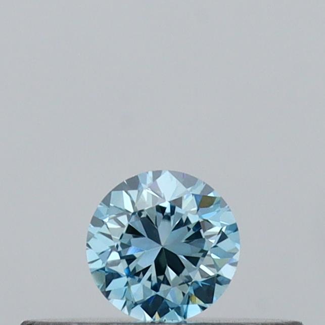 Actual 0.14 carat Vivid Blue Round lab-grown diamond