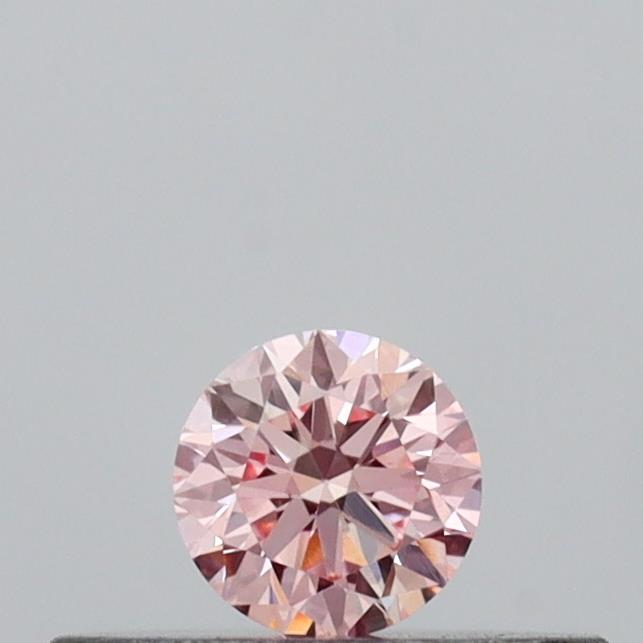 Actual 0.14 carat Fancy Pink Round lab-grown diamond