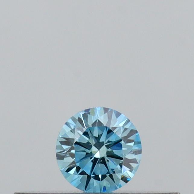 Actual 0.1 carat Vivid Blue Round lab-grown diamond
