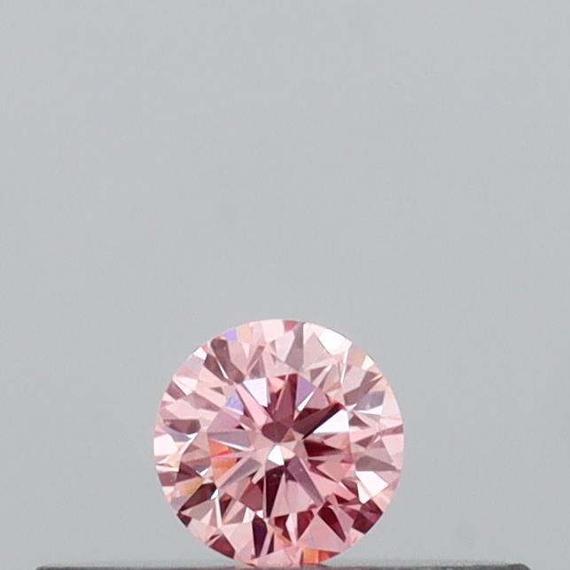 Actual 0.1 carat Intense Pink Round lab-grown diamond
