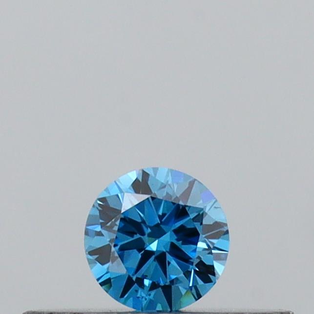 Actual 0.12 carat Vivid Blue Round lab-grown diamond
